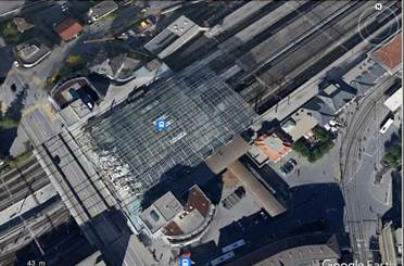 Vue aérienne de la gare de Coire